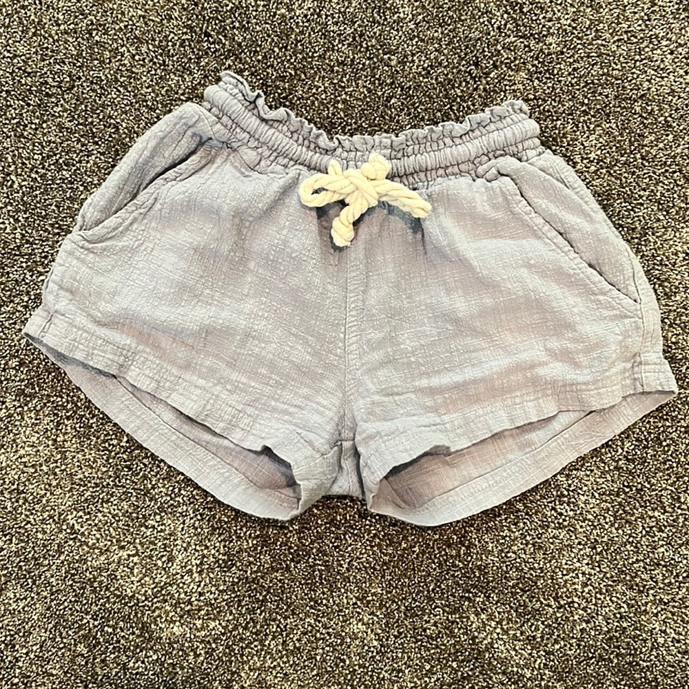 Linen/Cotton Elastic Waistband Shorts